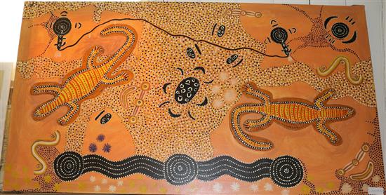 Aboriginal oil The Two Goanna(-)